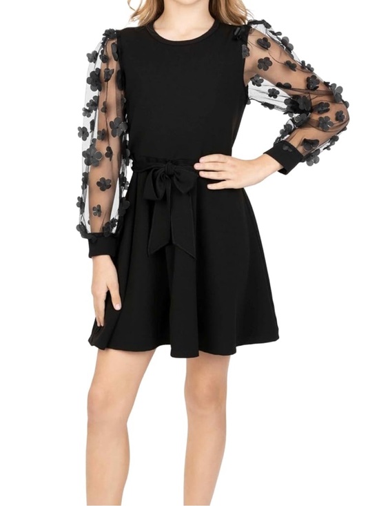 Speechless Other - Speechless Girls' Long 3D Mesh Sleeve Scuba Crepe Party Dress. Size 14